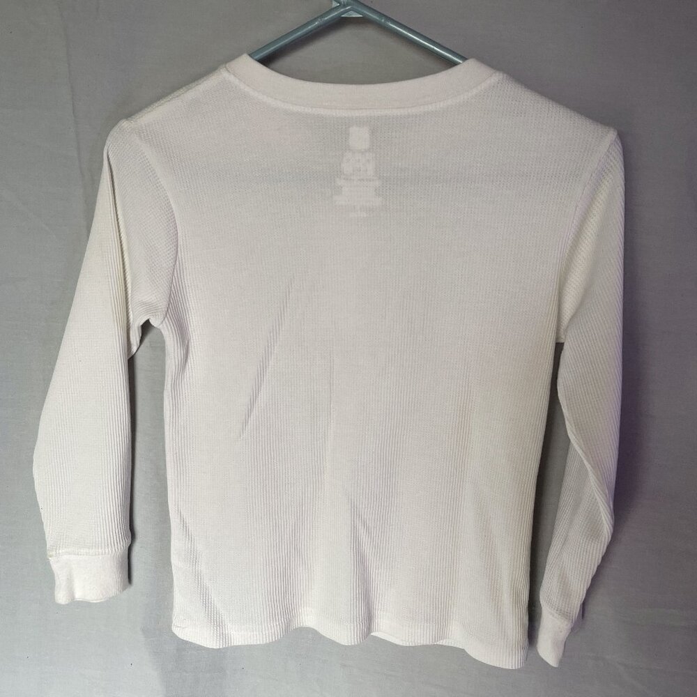 365 KIDS Garanimals - White Polo Waffle Shirt - Long Sleeve 2 Button - Size 7 - Picture 2 of 3